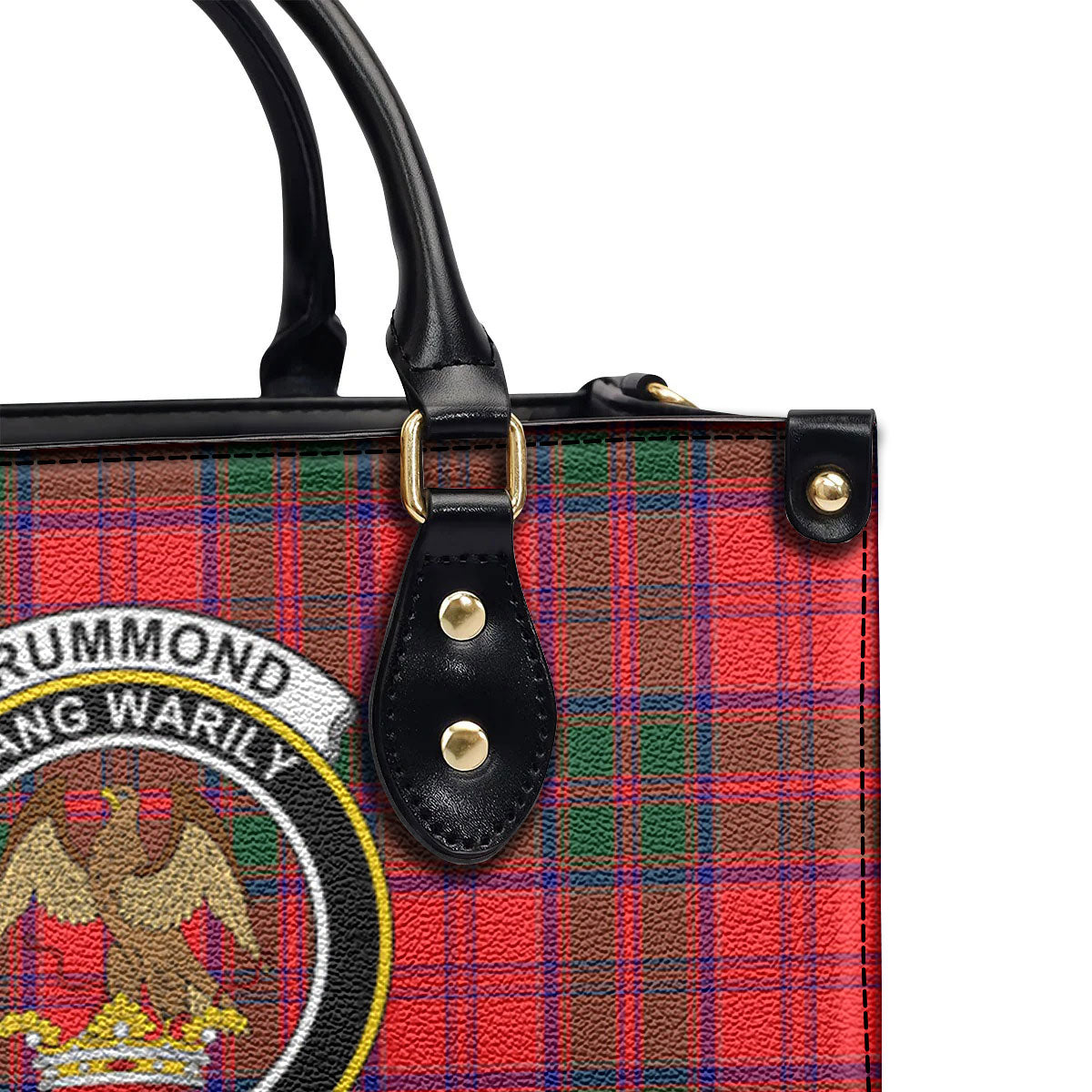 Drummond Modern Tartan Crest Leather Handbag