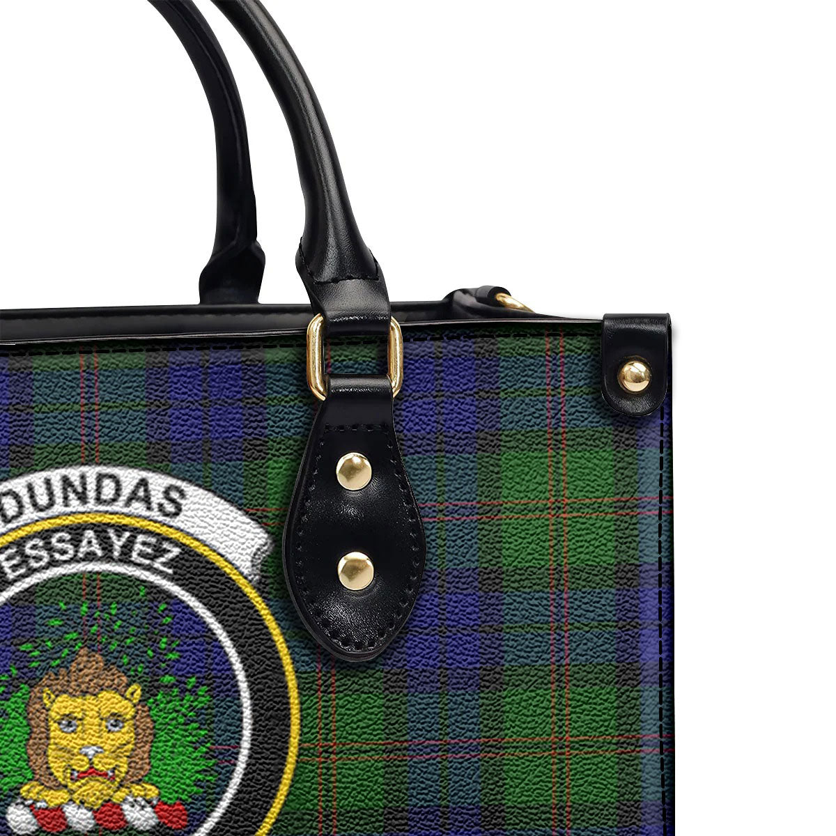 Dundas Modern Tartan Crest Leather Handbag