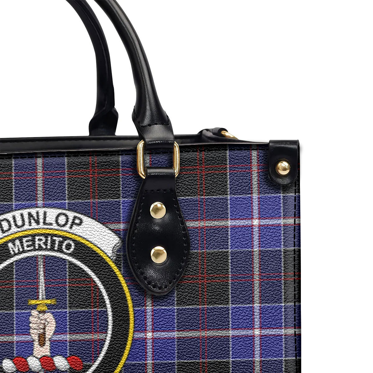 Dunlop Modern Tartan Crest Leather Handbag