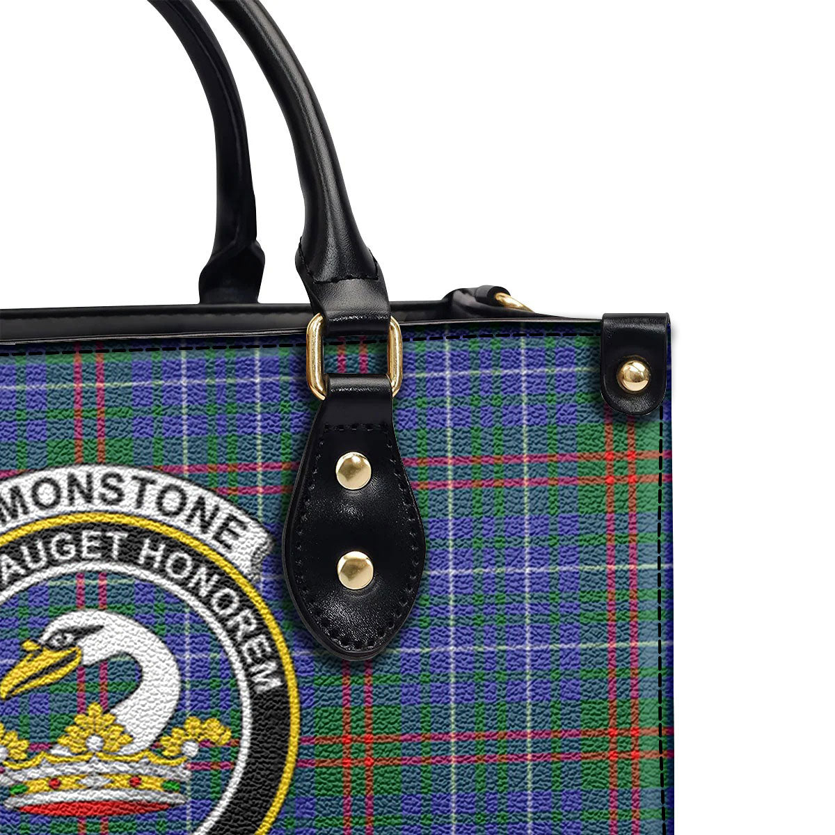 Edmonstone Tartan Crest Leather Handbag