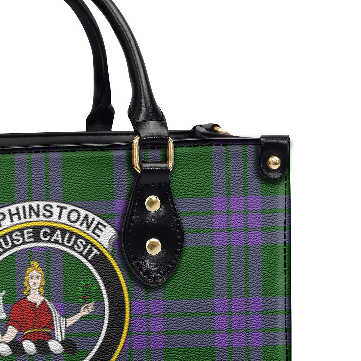 Elphinstone Tartan Crest Leather Handbag