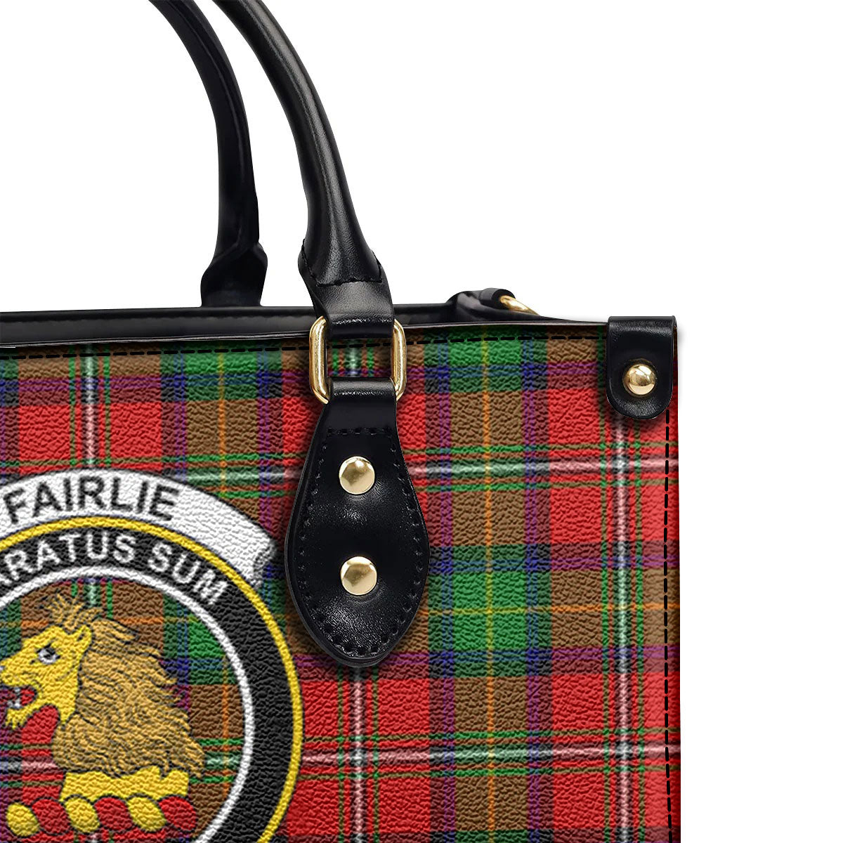 Fairlie Tartan Crest Leather Handbag