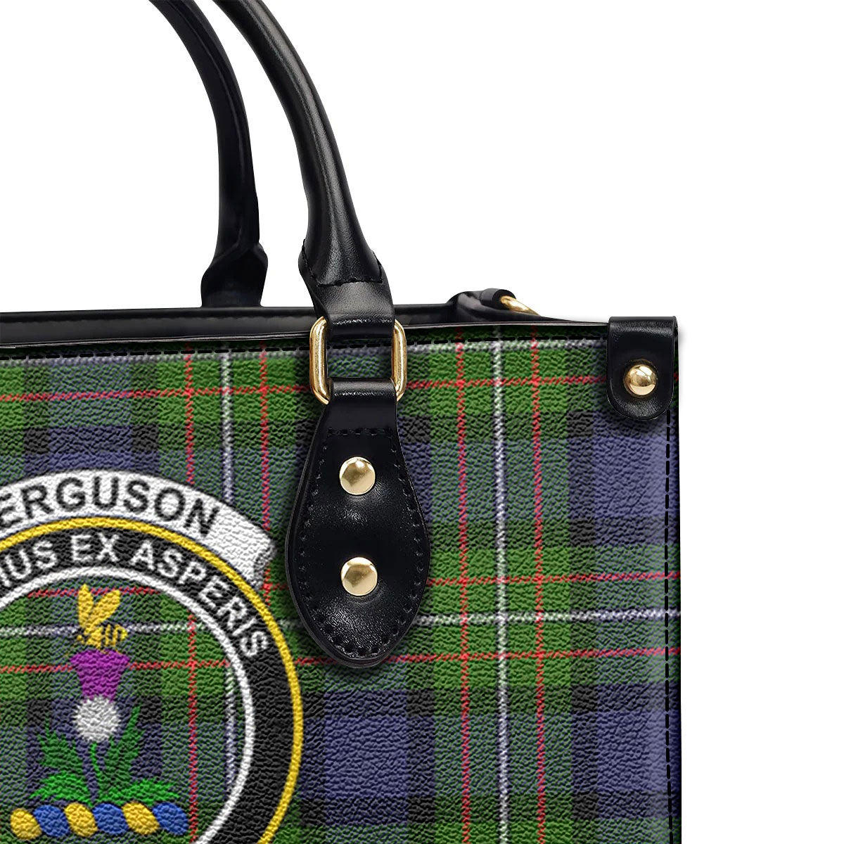 Ferguson Tartan Crest Leather Handbag