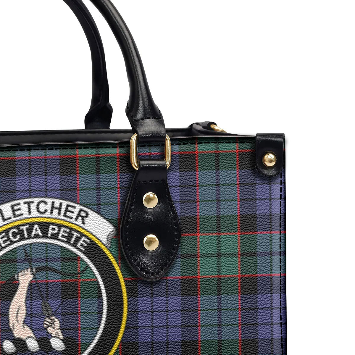 Fletcher Modern Tartan Crest Leather Handbag