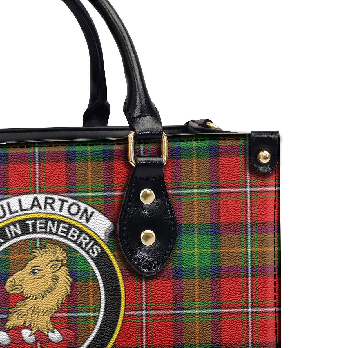 Fullarton Tartan Crest Leather Handbag