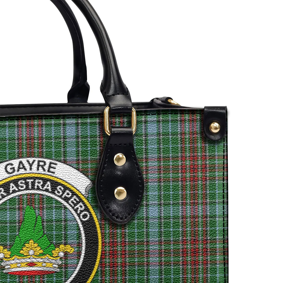 Gayre Tartan Crest Leather Handbag