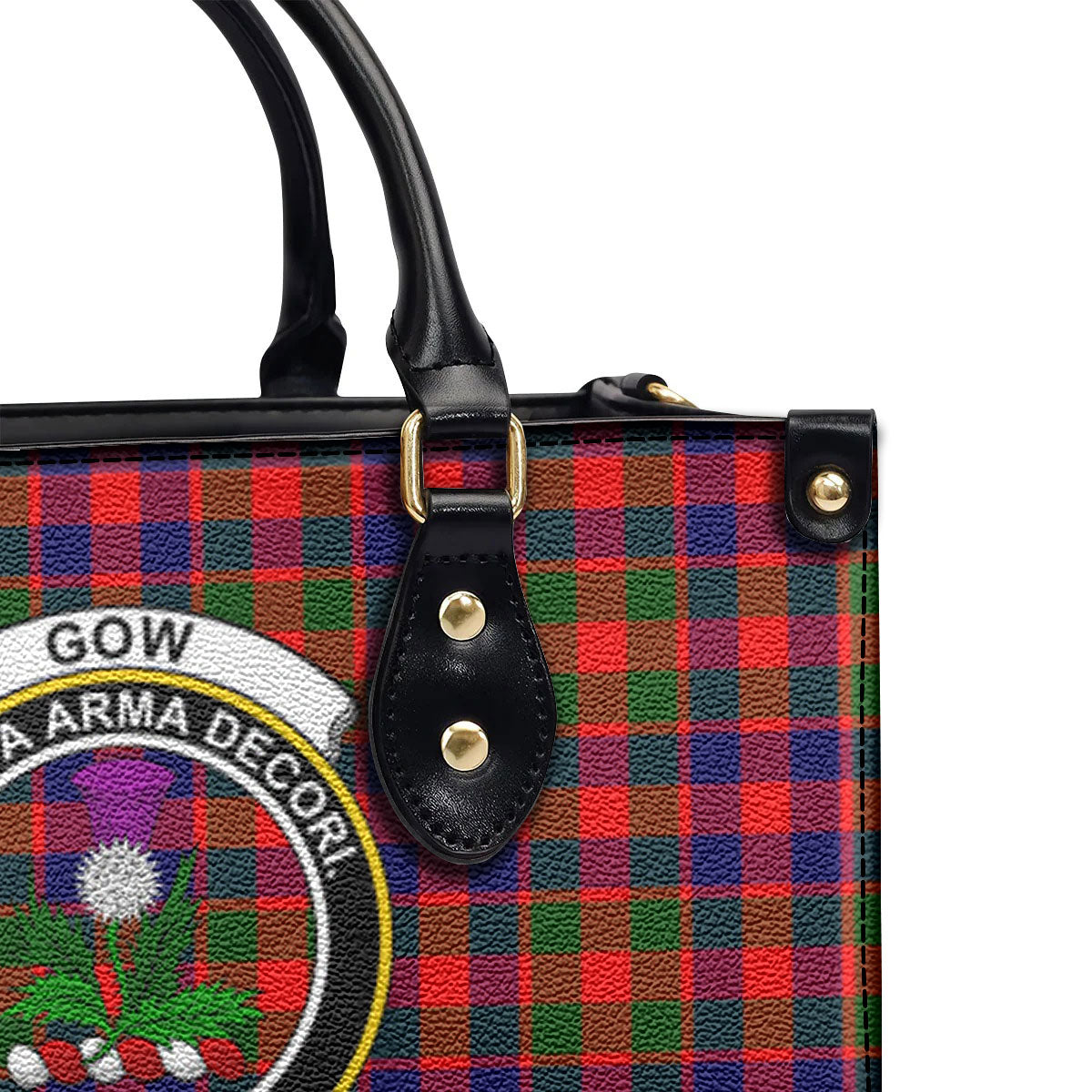 Gow (of Skeoch) Tartan Crest Leather Handbag