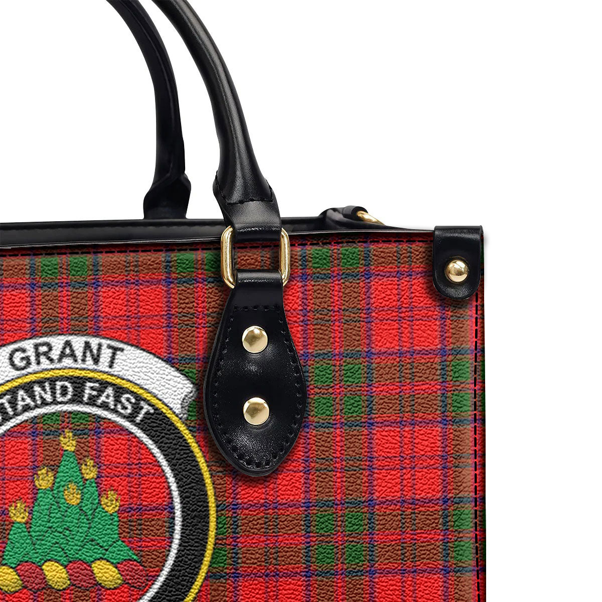 Grant Modern Tartan Crest Leather Handbag