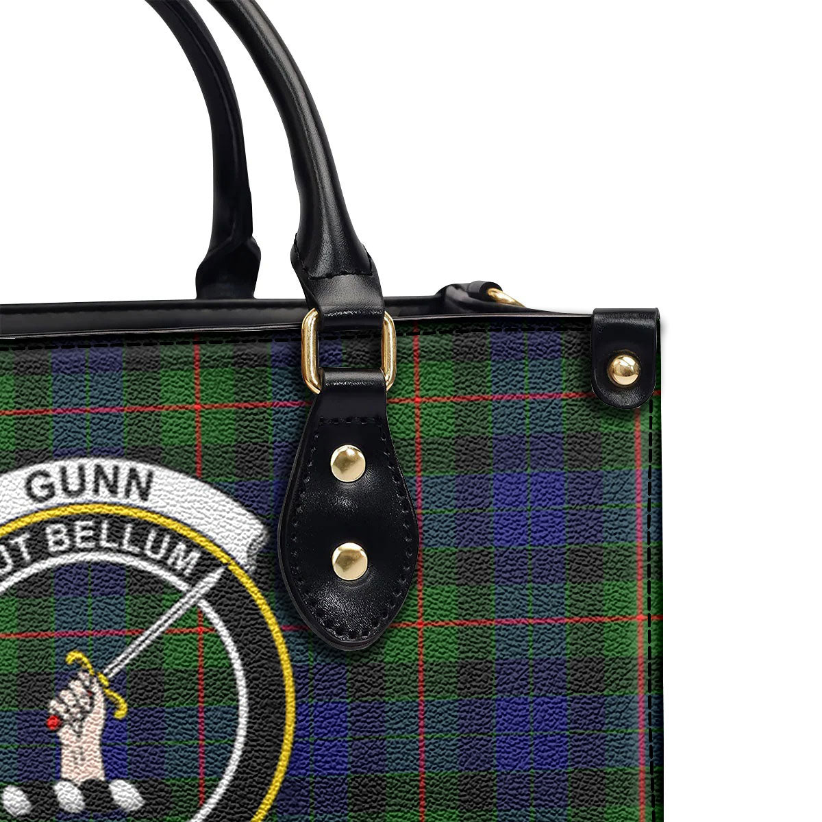 Gunn Modern Tartan Crest Leather Handbag