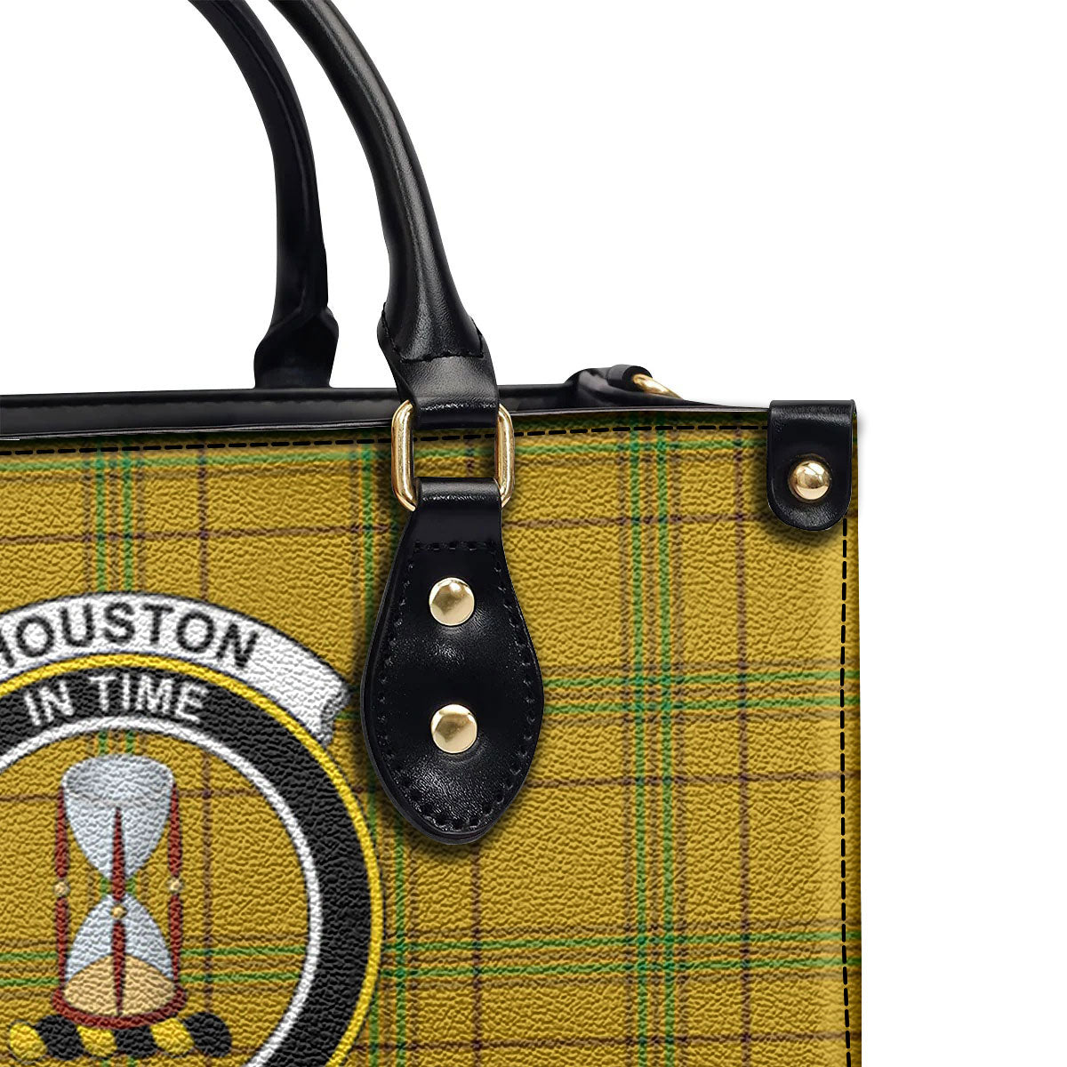 Houston Tartan Crest Leather Handbag