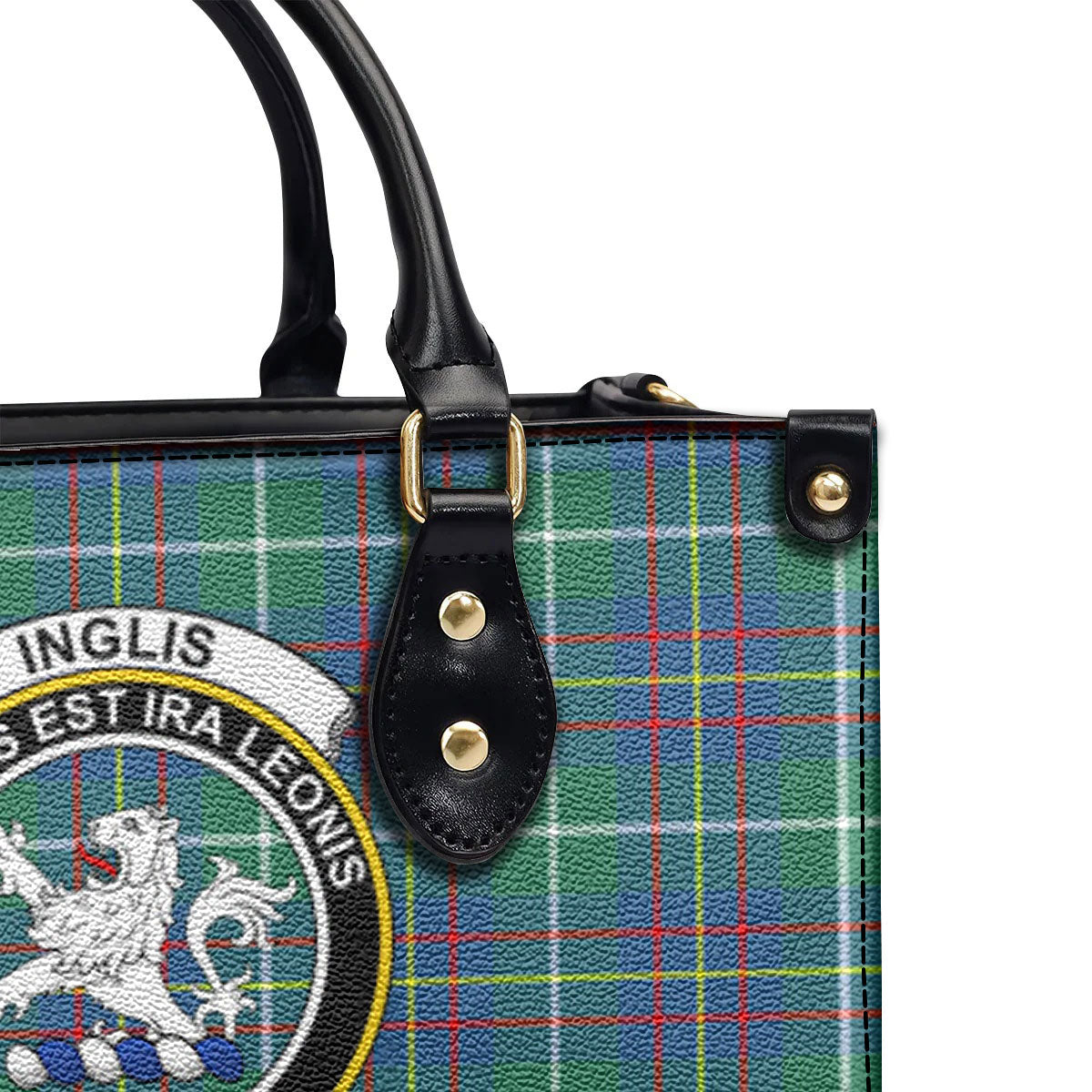 Inglis Ancient Tartan Crest Leather Handbag