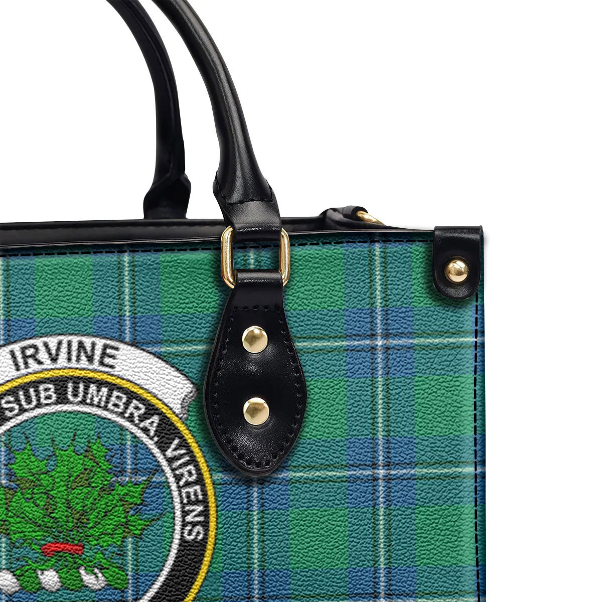 Irvine Ancient Tartan Crest Leather Handbag