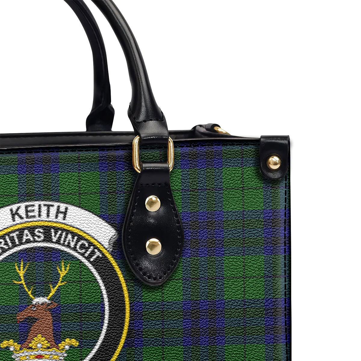 Keith Modern Tartan Crest Leather Handbag