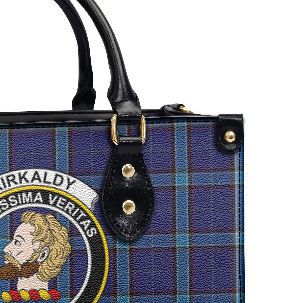 Kirkaldy Tartan Crest Leather Handbag