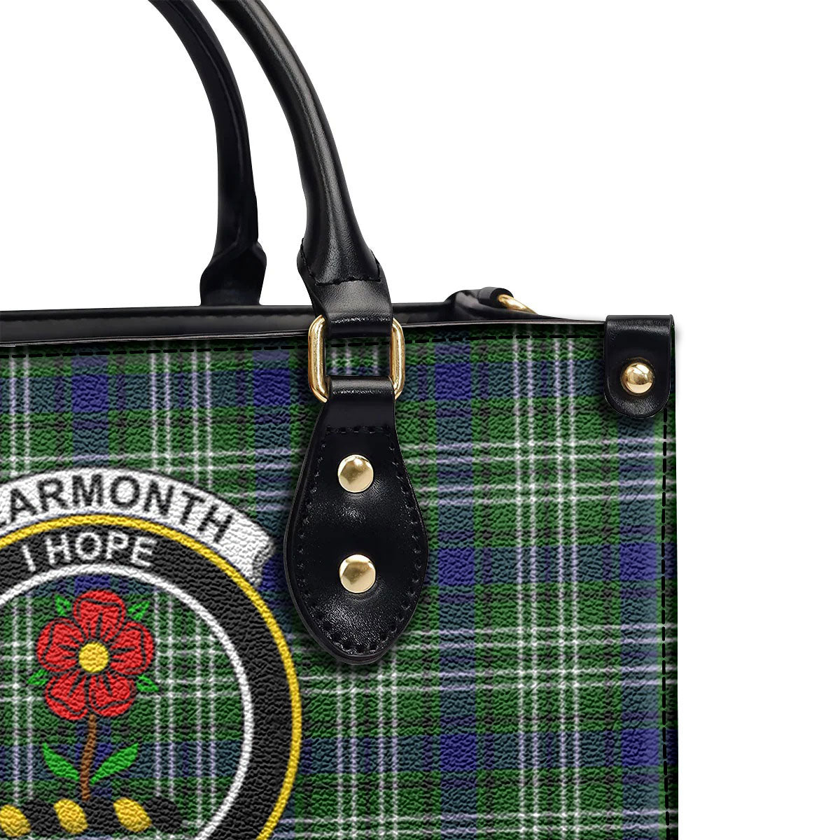 Learmonth Tartan Crest Leather Handbag