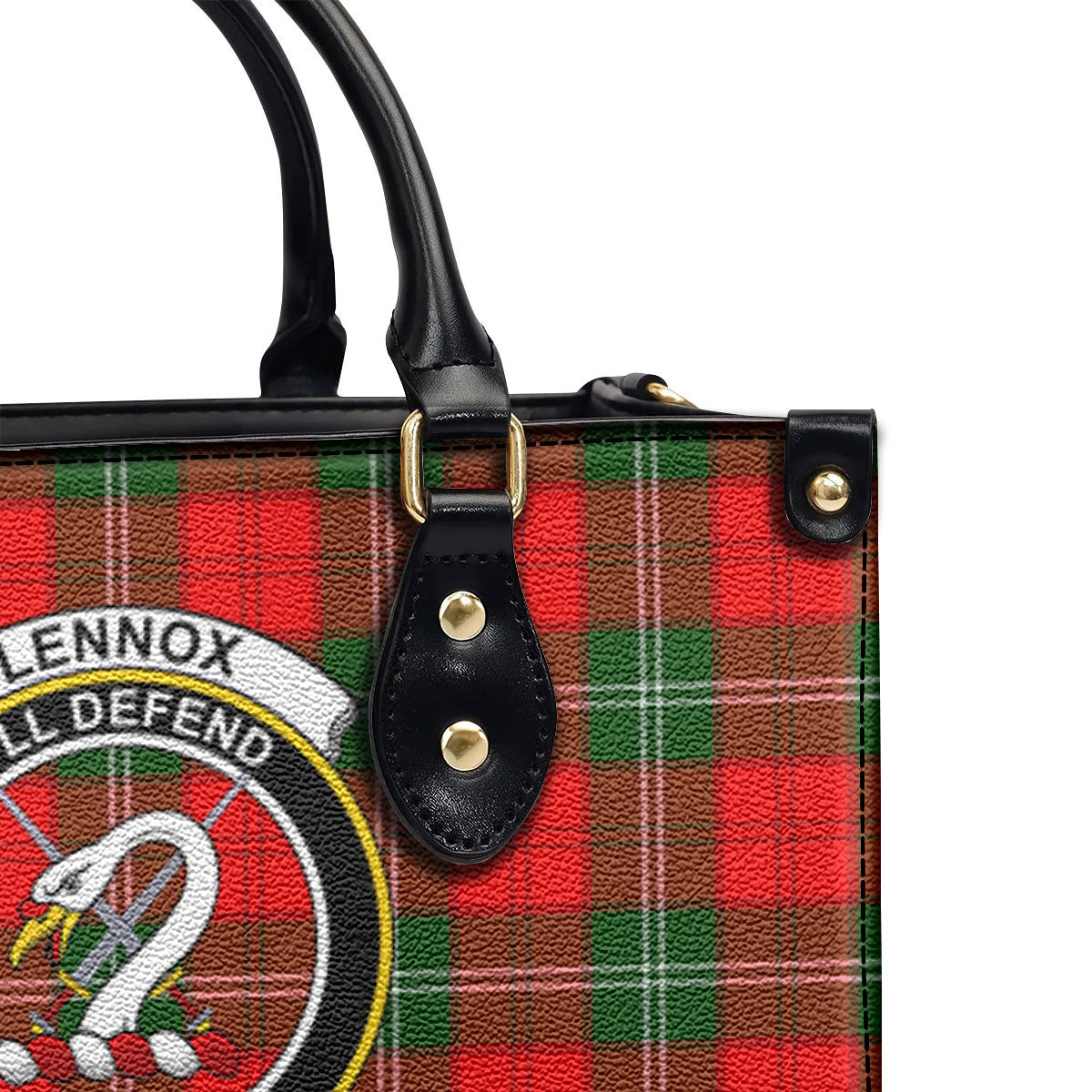 Lennox Tartan Crest Leather Handbag