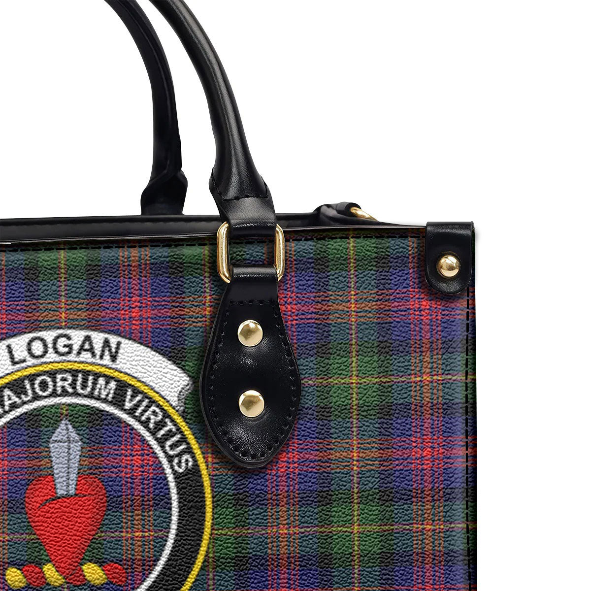 Logan Modern Tartan Crest Leather Handbag