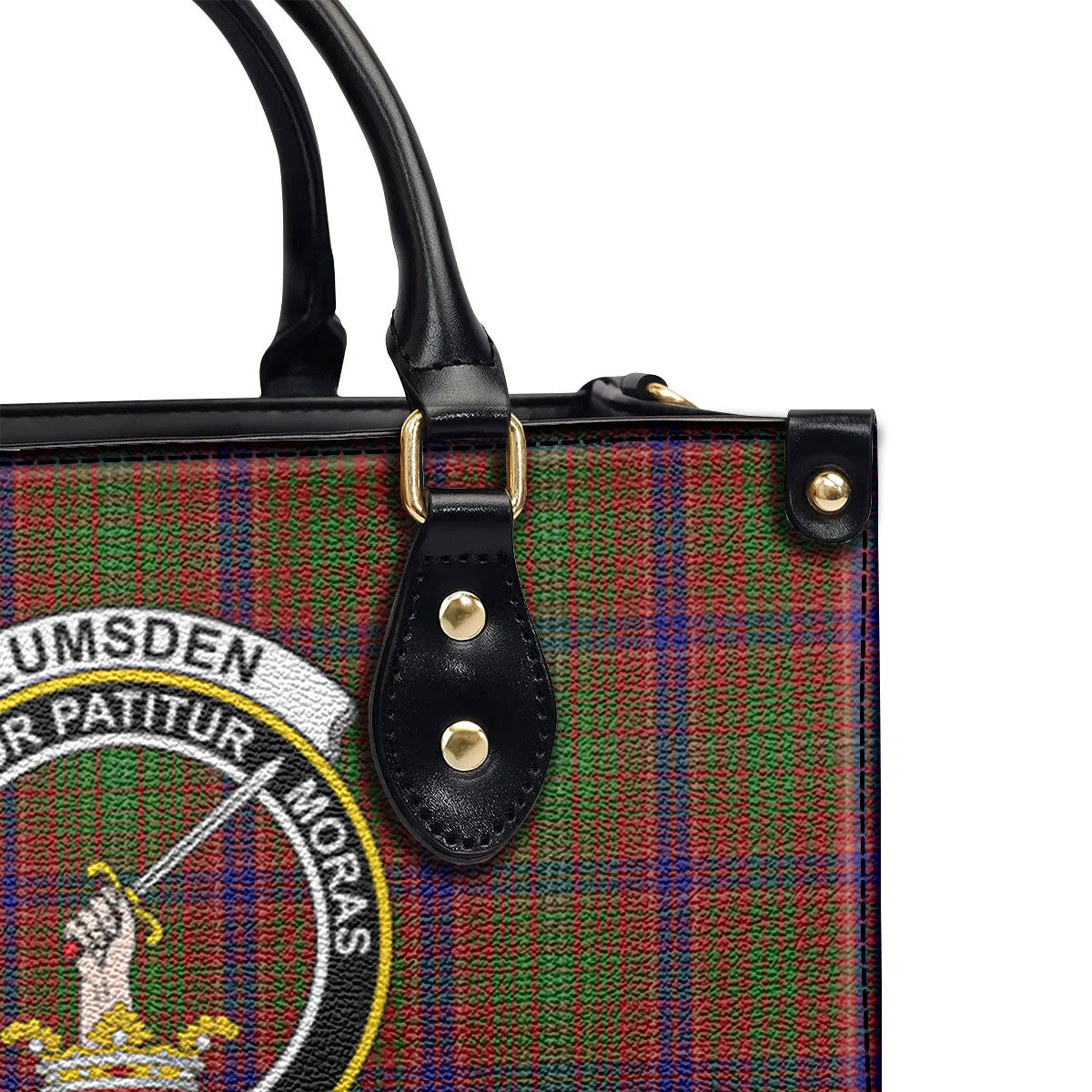 Lumsden Tartan Crest Leather Handbag