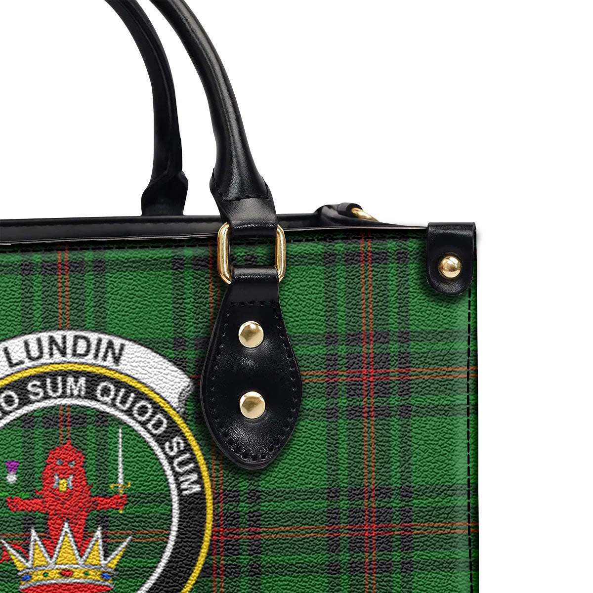 Lundin Tartan Crest Leather Handbag