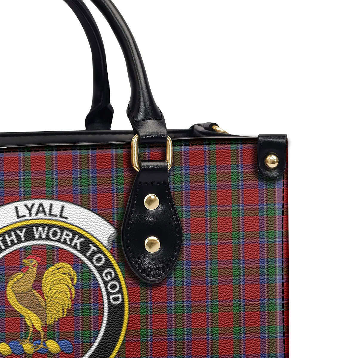 Lyall Tartan Crest Leather Handbag