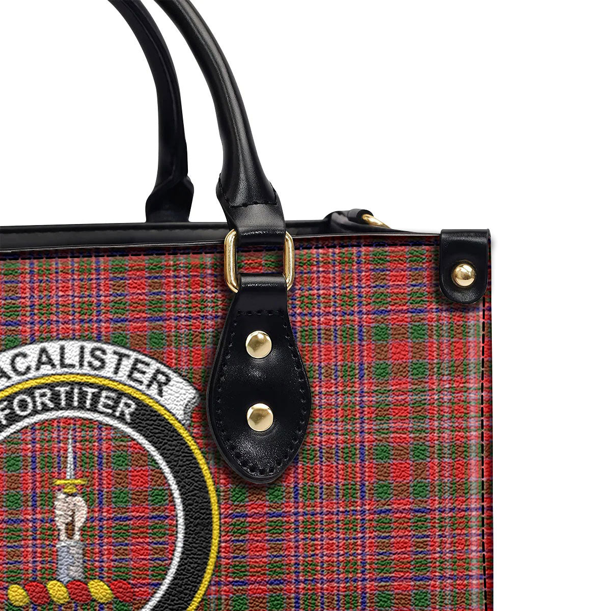 MacAlister Modern Tartan Crest Leather Handbag