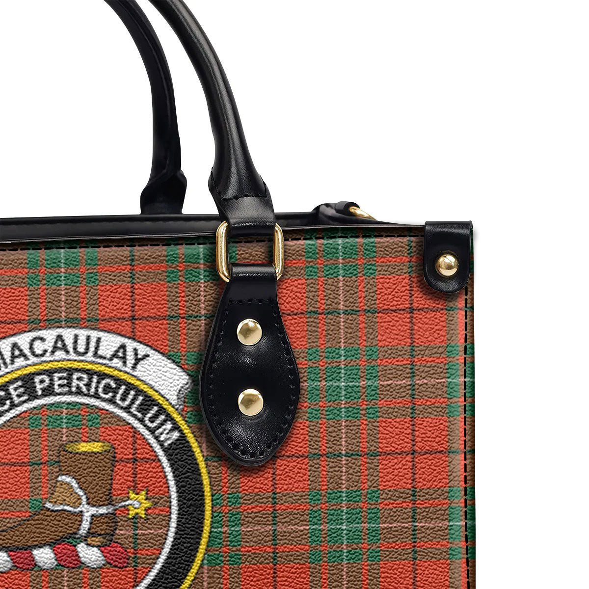 MacAulay Ancient Tartan Crest Leather Handbag