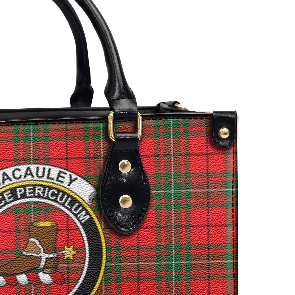 MacAuley Modern Tartan Crest Leather Handbag