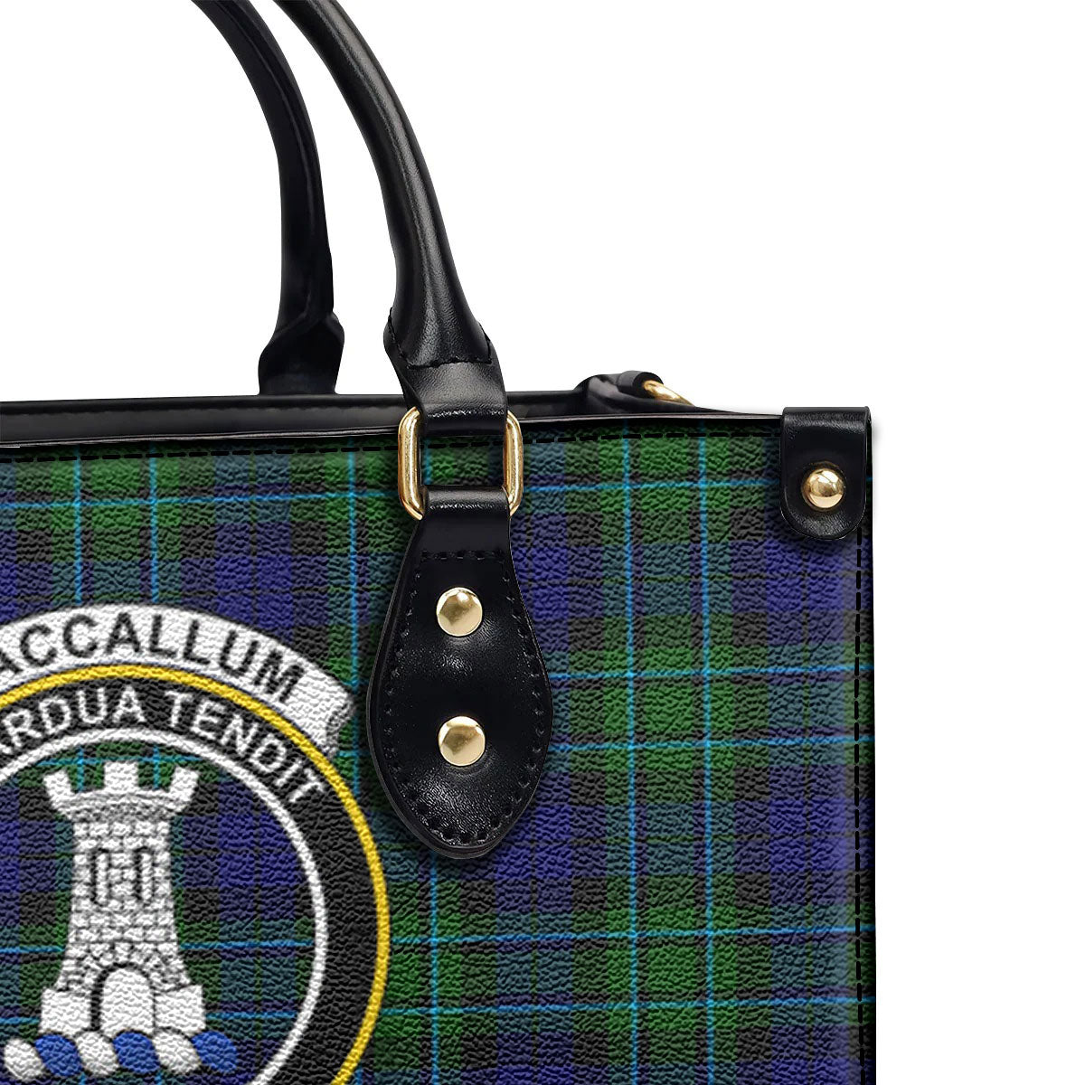 MacCallum Modern Tartan Crest Leather Handbag