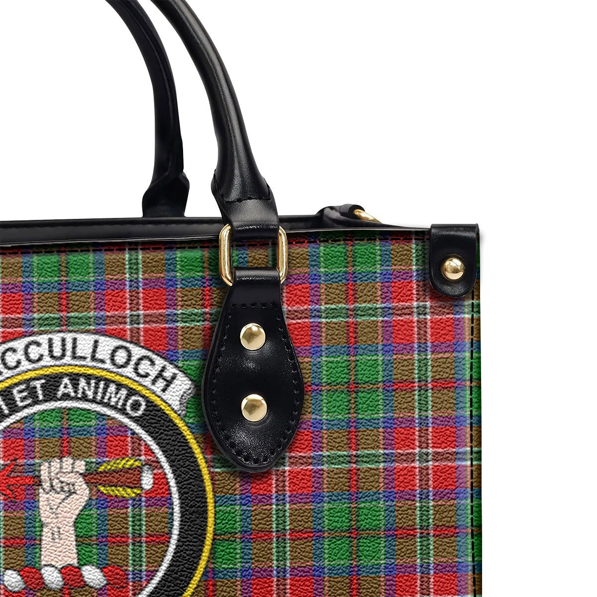 MacCulloch (McCulloch) Tartan Crest Leather Handbag