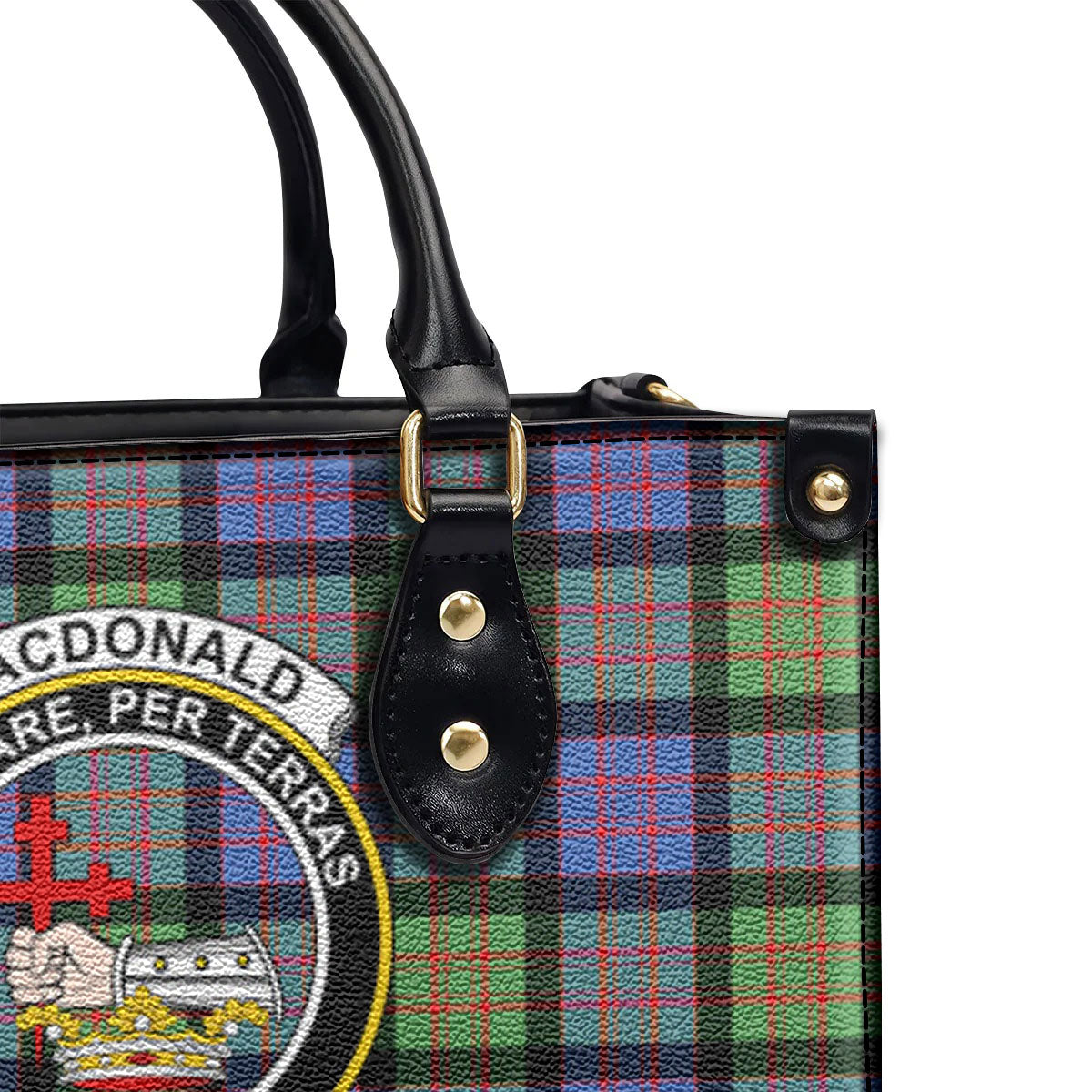 MacDonald Ancient Tartan Crest Leather Handbag