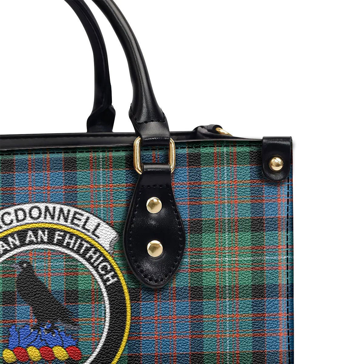 MacDonnell of Glengarry Ancient Tartan Crest Leather Handbag