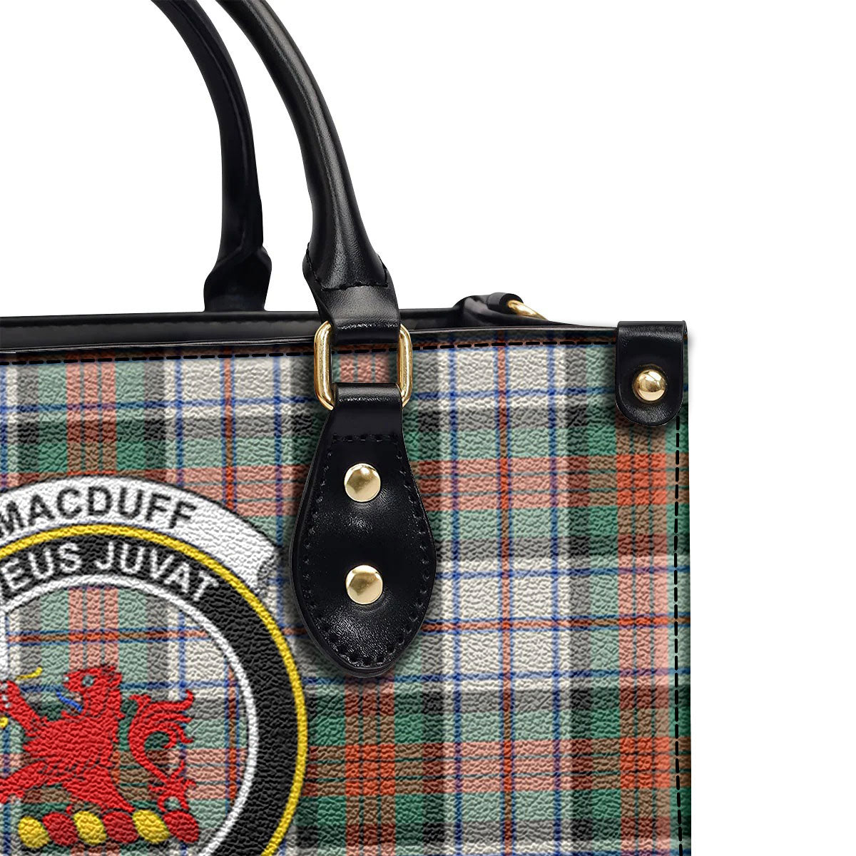 MacDuff Dress Ancient Tartan Crest Leather Handbag