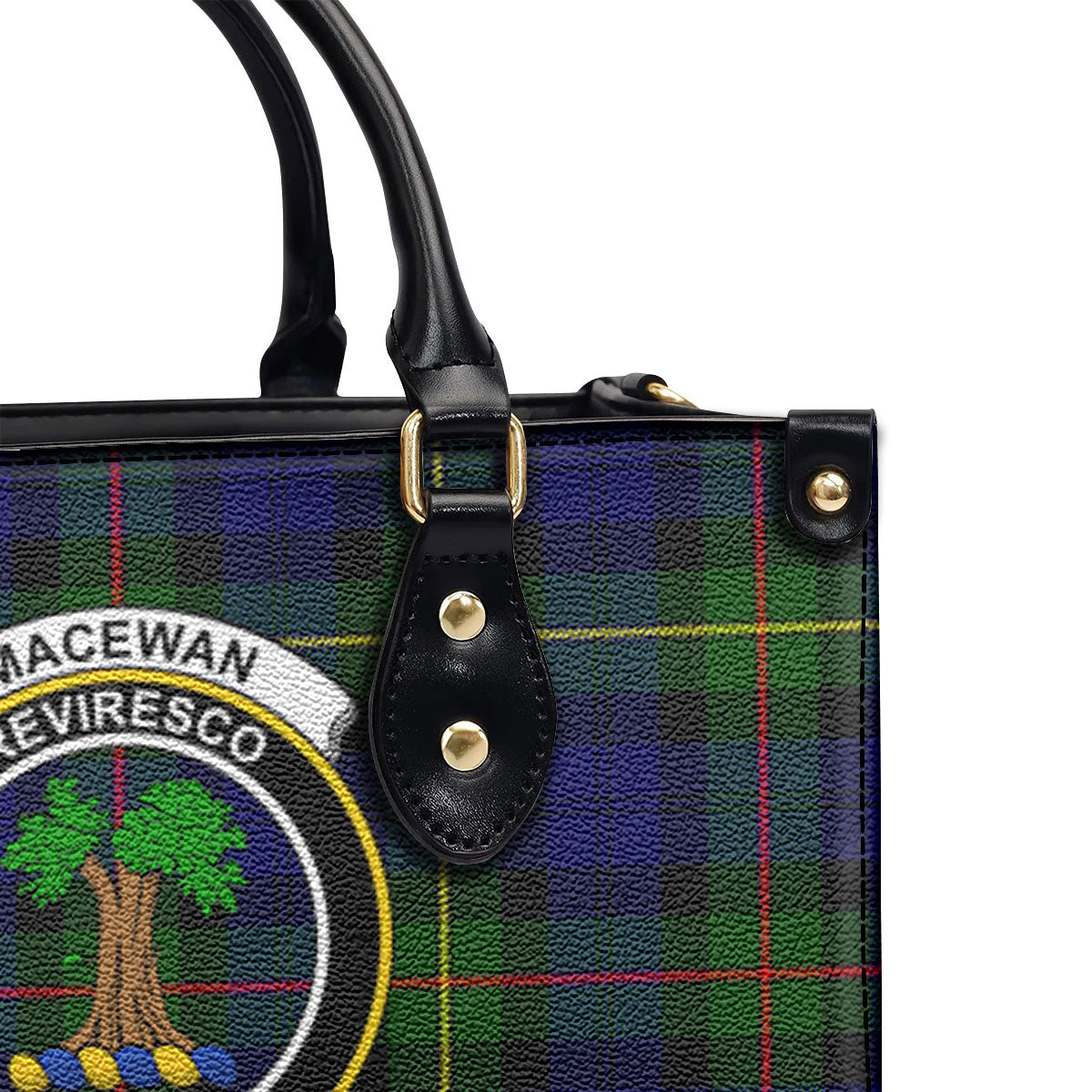 MacEwan Modern Tartan Crest Leather Handbag