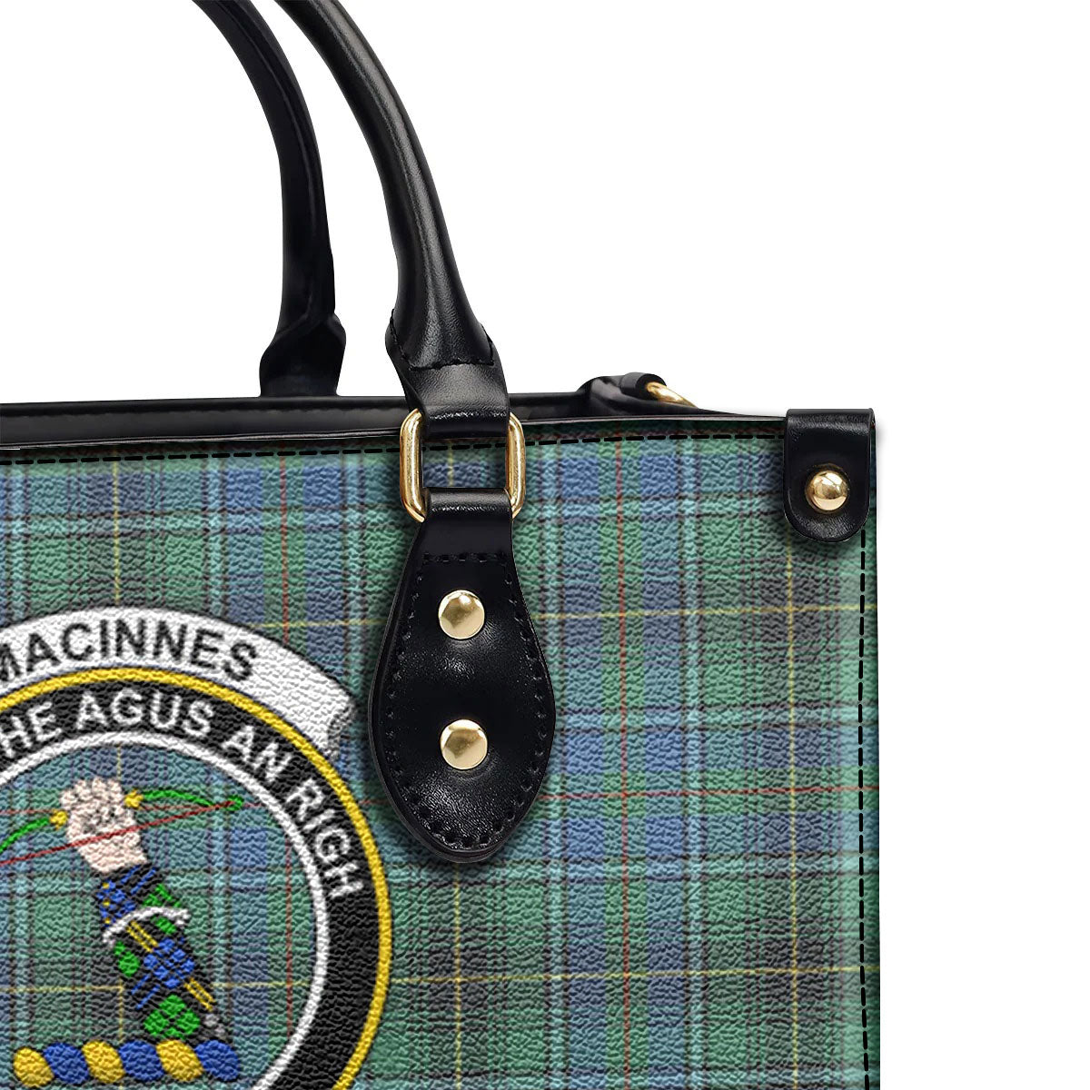 MacInnes Ancient Tartan Crest Leather Handbag