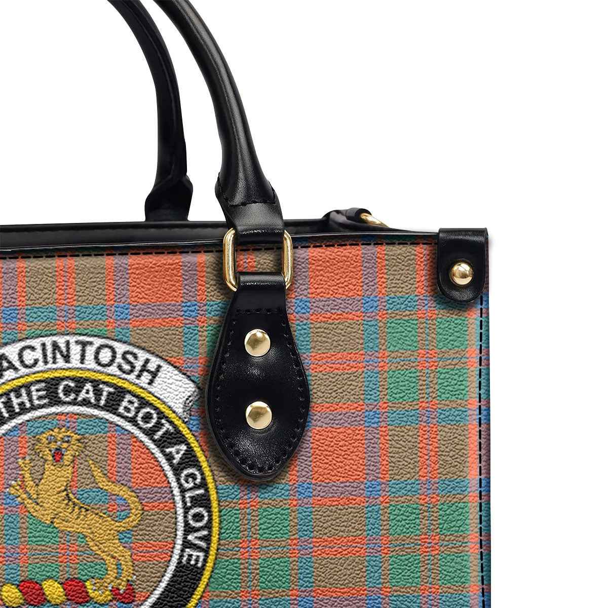 MacIntosh Ancient Tartan Crest Leather Handbag