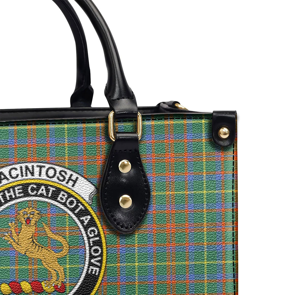 MacIntosh Hunting Ancient Tartan Crest Leather Handbag