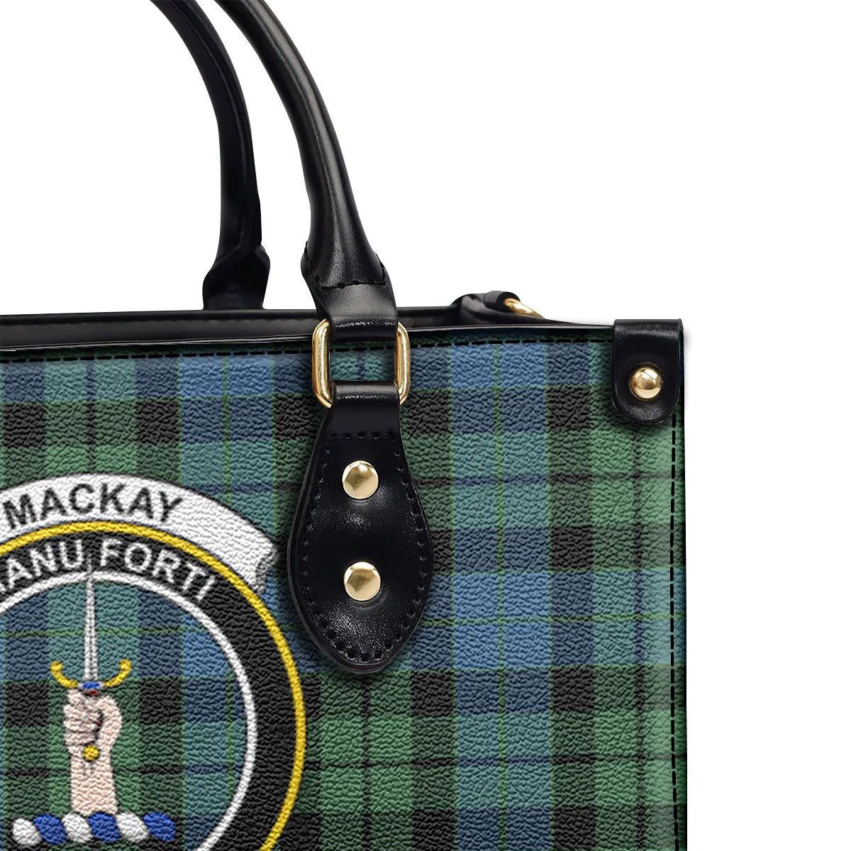 MacKay Ancient Tartan Crest Leather Handbag