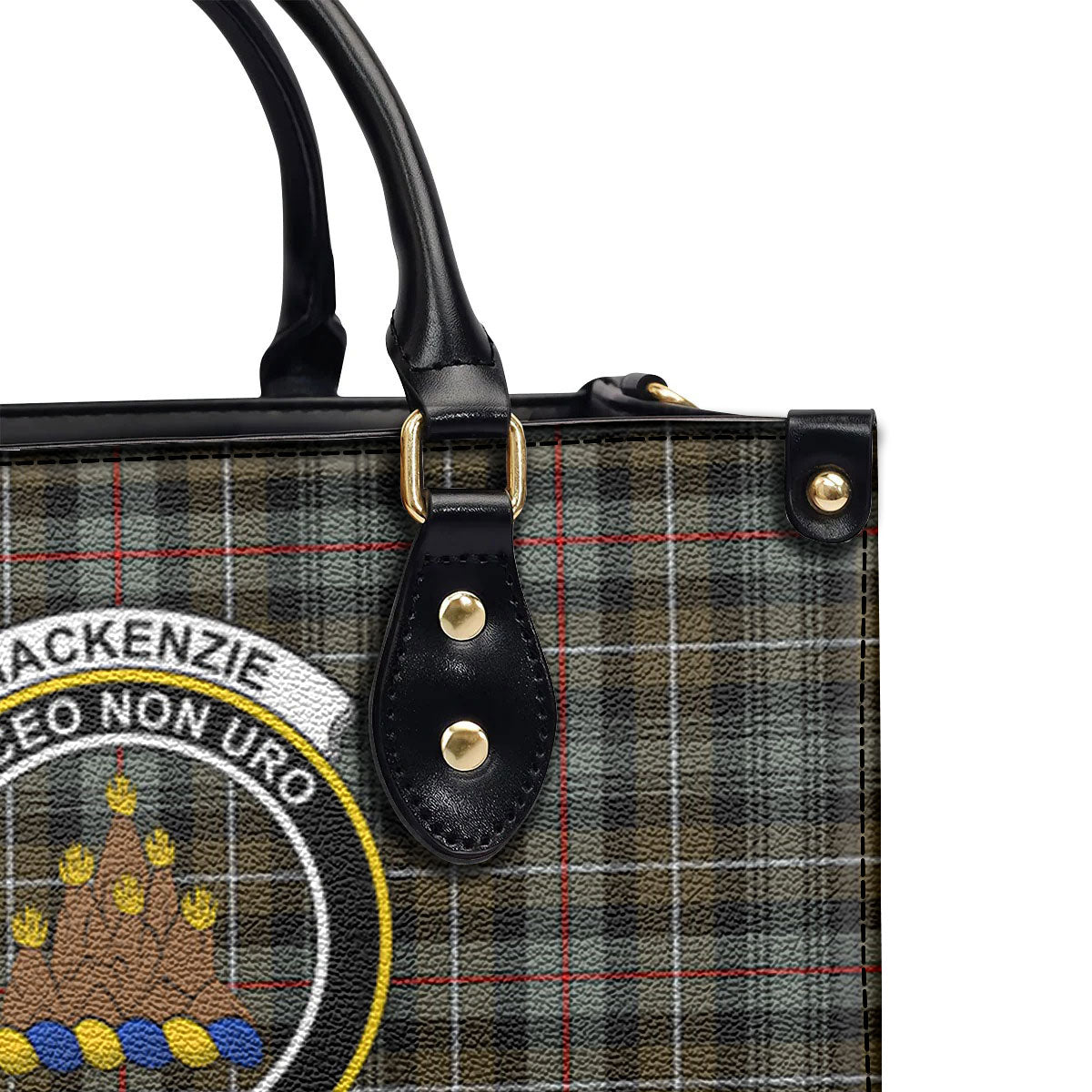 MacKenzie Weathered Tartan Crest Leather Handbag