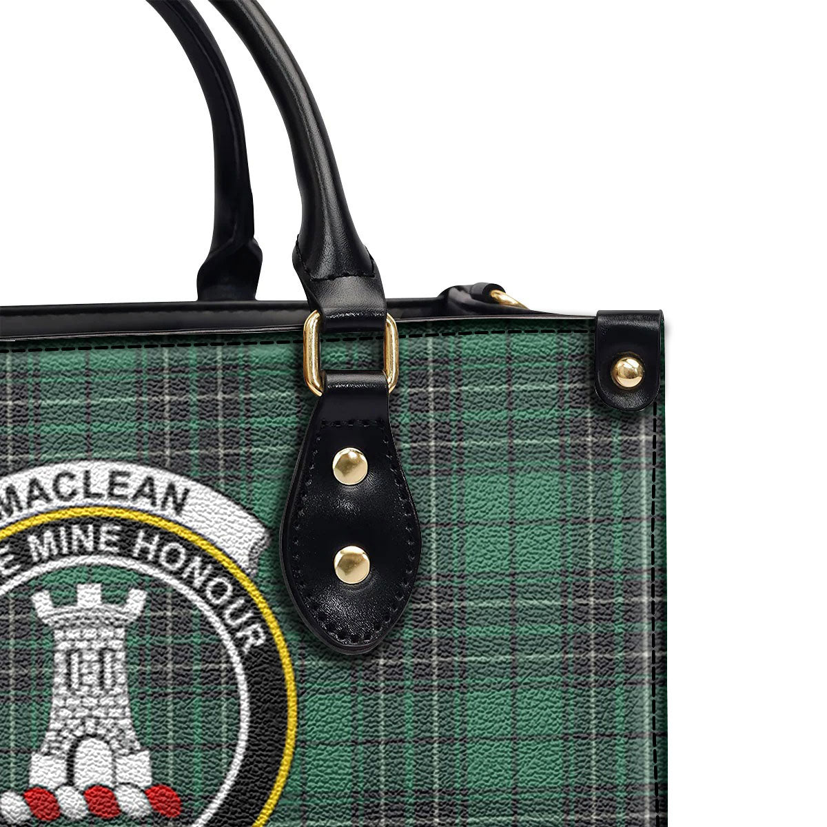 MacLean Hunting Ancient Tartan Crest Leather Handbag