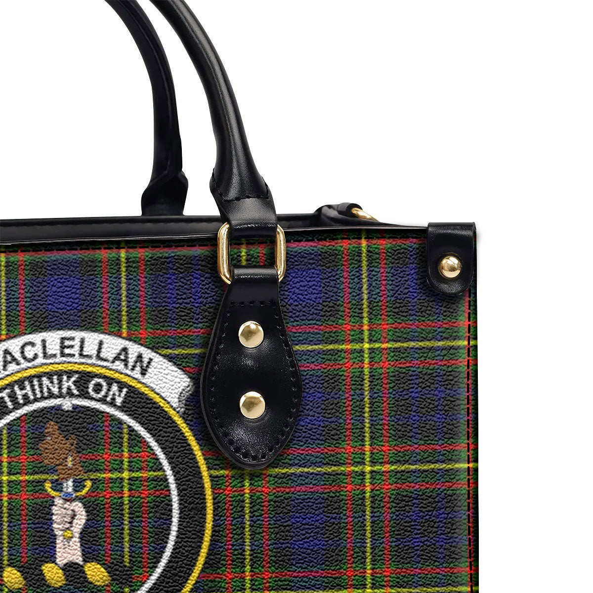 MacLellan Modern Tartan Crest Leather Handbag