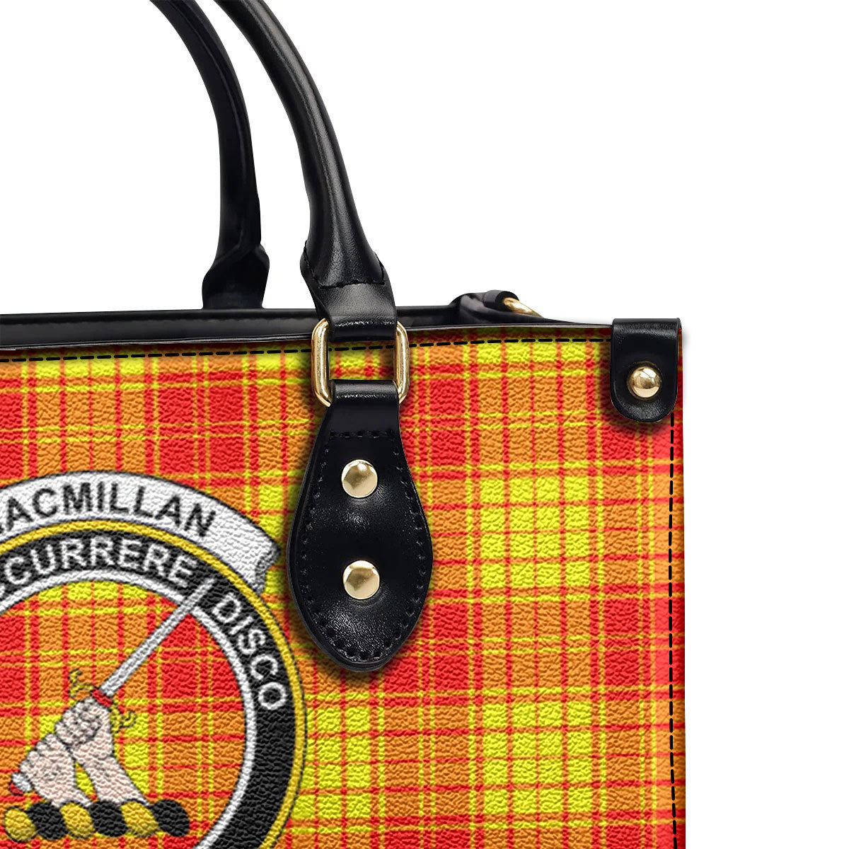 MacMillan Clan Tartan Crest Leather Handbag