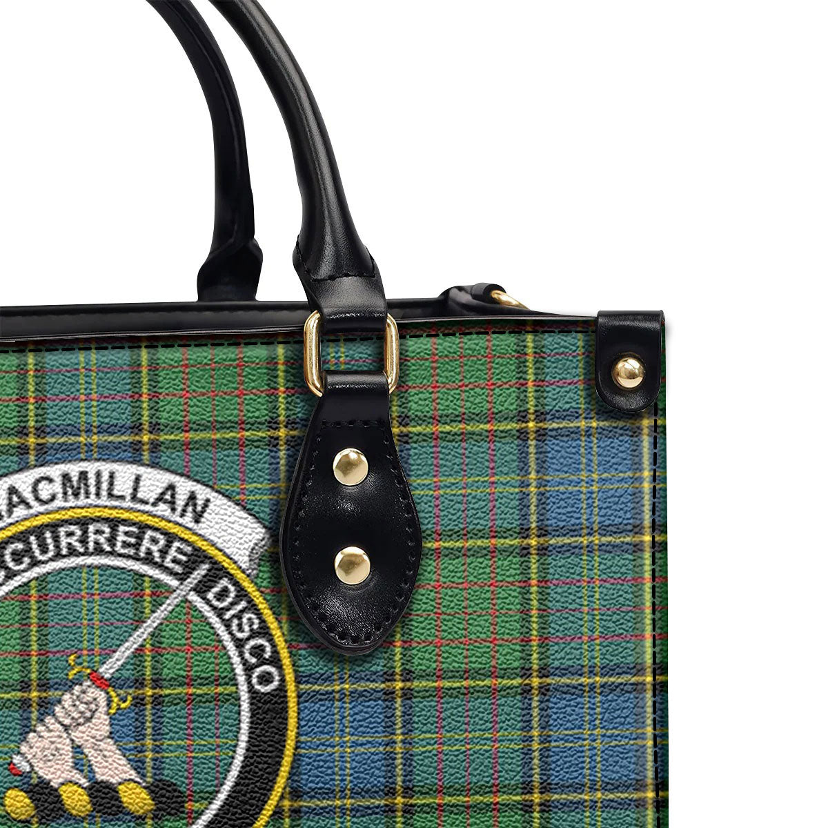 MacMillan Hunting Ancient Tartan Crest Leather Handbag