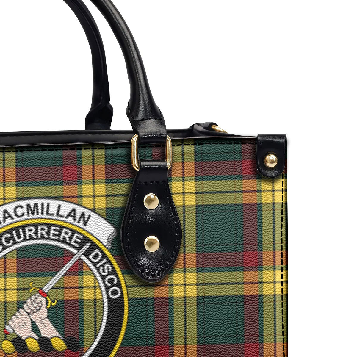 MacMillan Old Modern Tartan Crest Leather Handbag