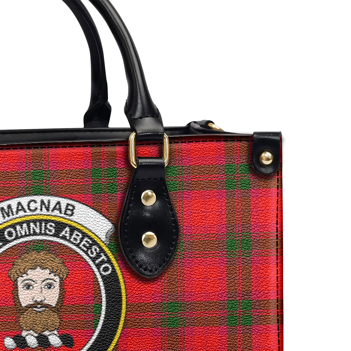 MacNab Modern Tartan Crest Leather Handbag