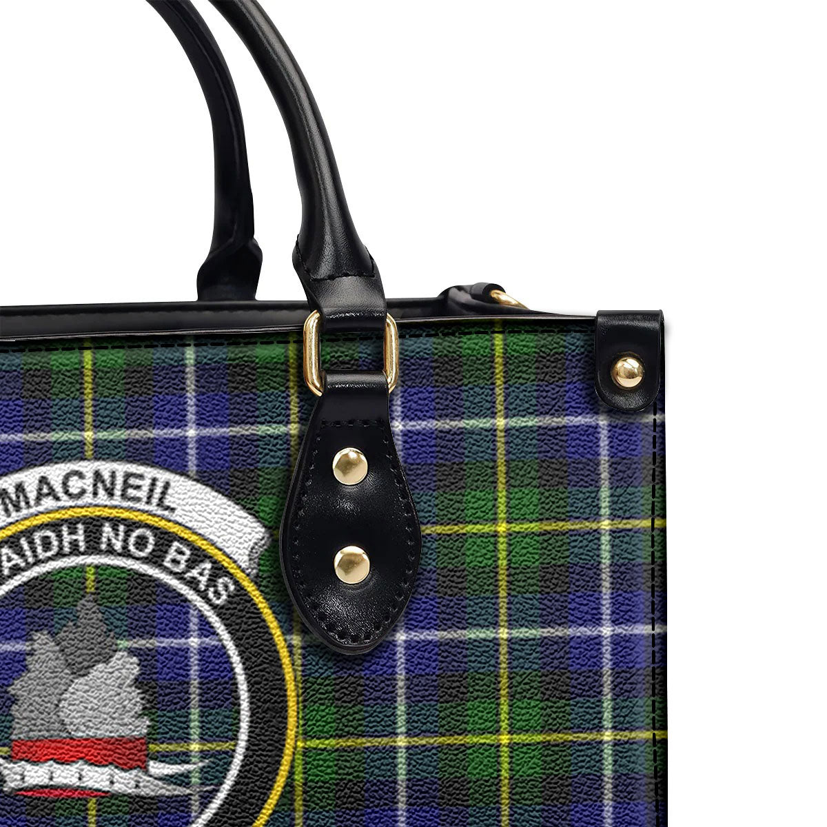 MacNeil of Barra Modern Tartan Crest Leather Handbag