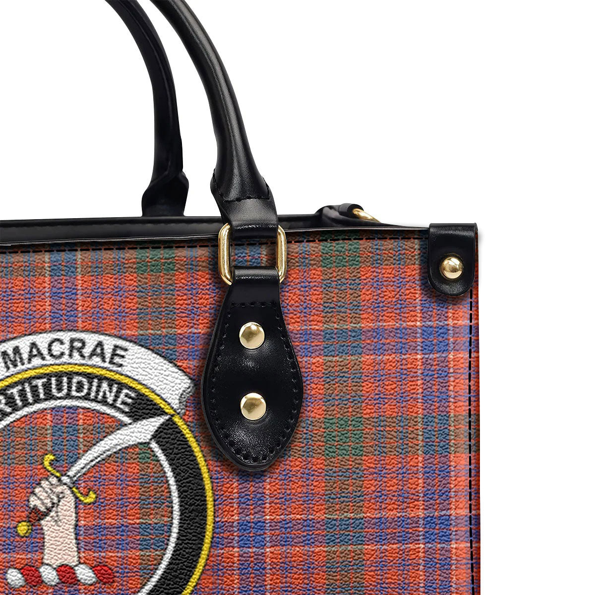 MacRae Ancient Tartan Crest Leather Handbag