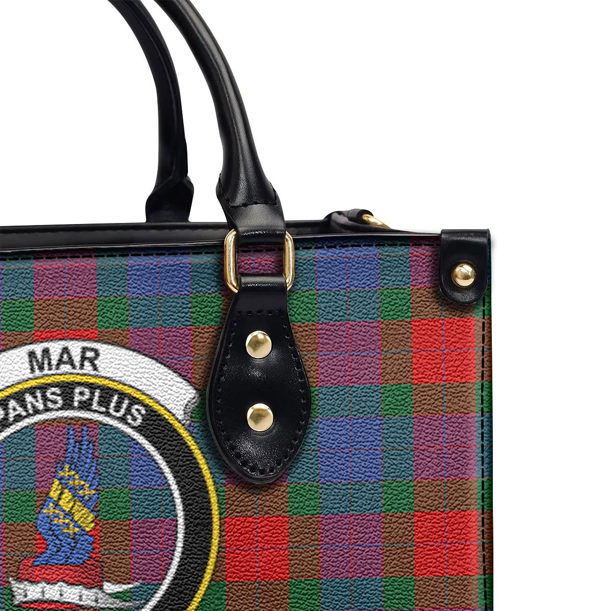 Mar Tartan Crest Leather Handbag