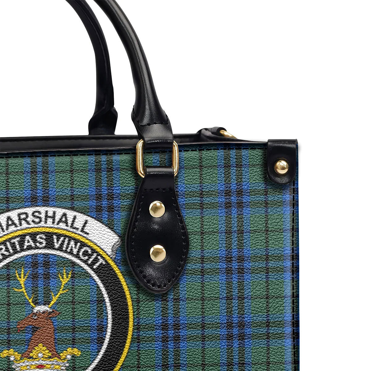 Marshall Tartan Crest Leather Handbag