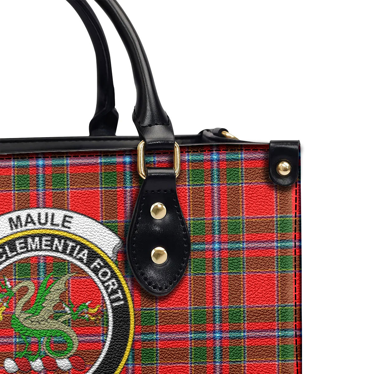 Maule Tartan Crest Leather Handbag