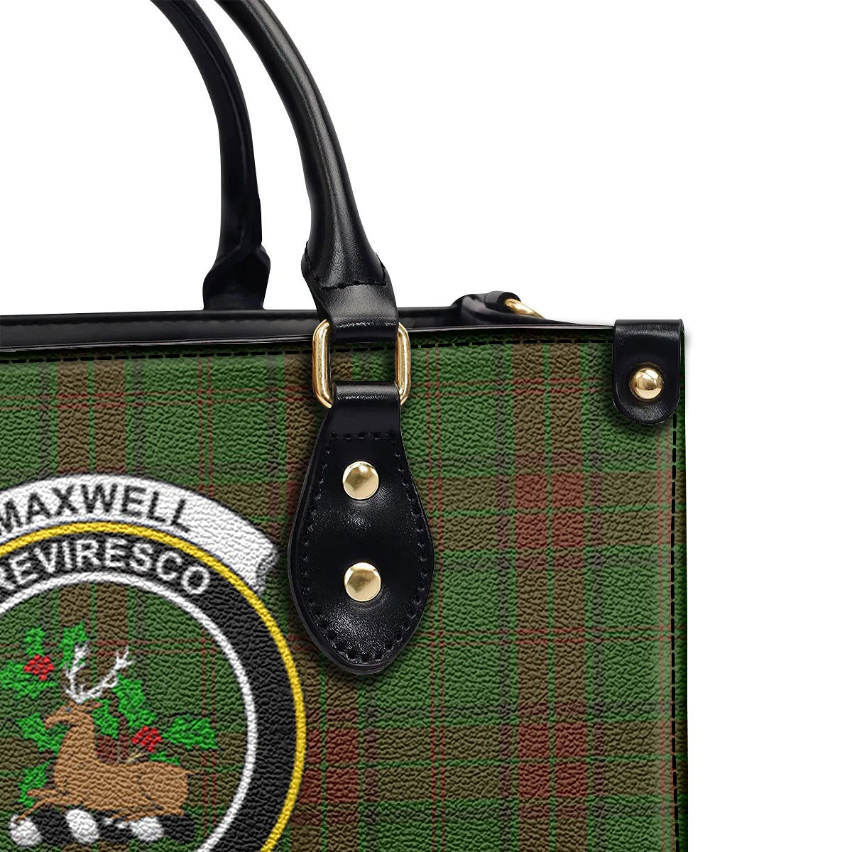 Maxwell Hunting Tartan Crest Leather Handbag